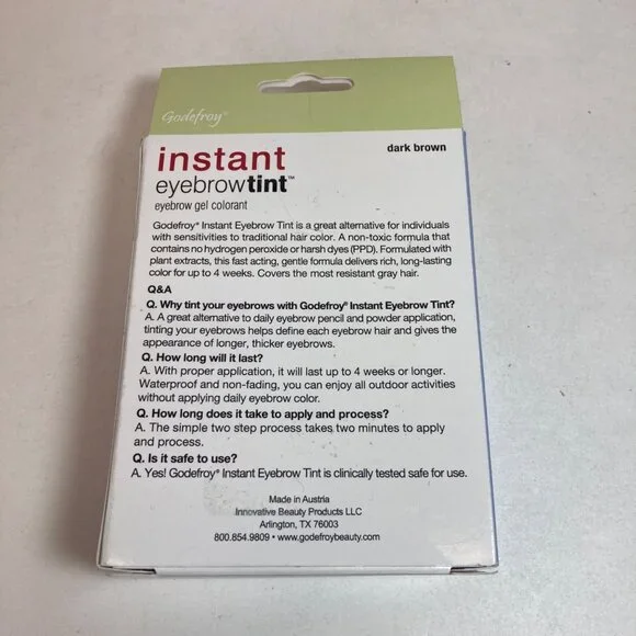 Godefroy Instant Eyebrow Tint Dark Brown Gel Colorant  Application Kit - Picture 2 of 5